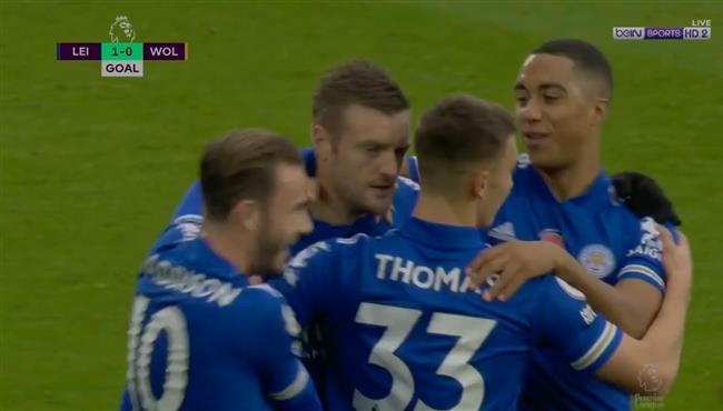 هدف فوز ليستر سيتي علي ولفرهامبتون 1 0 جيمي فاردي