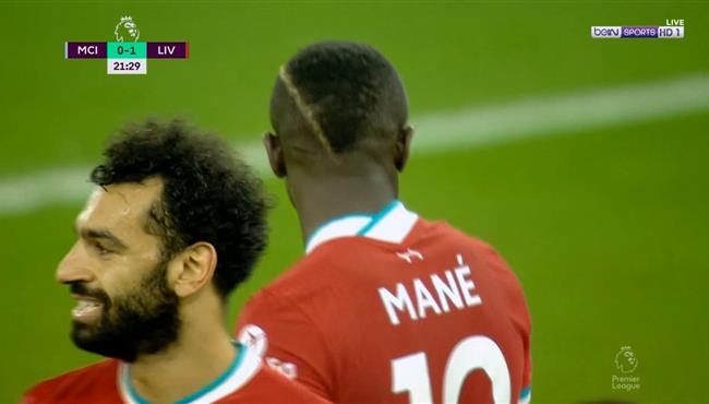 ماني يهدر فرصة هدف محقق امام مانشستر سيتي بعد تمريره من محمد صلاح