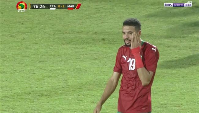 تصدي حارس افريقيا الوسطي الرائع يحرم يوسف النصيري من تسجيل هدف للمغرب