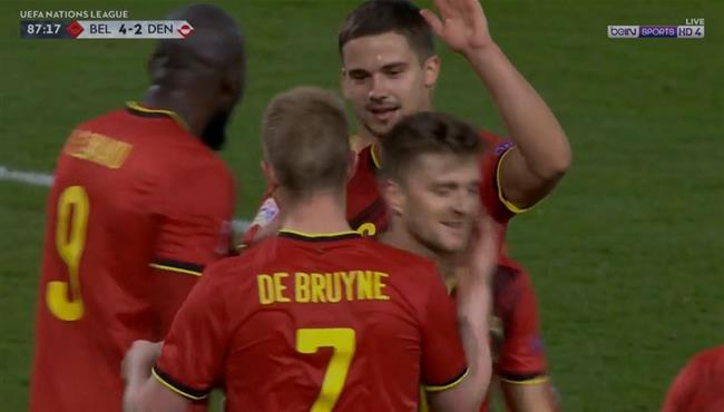 اهداف مباراة بلجيكا والدنمارك 4 2 دوري الامم الاوروبية