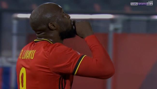 هدف لوكاكو الثاني فى مرمي الدنمارك بدوري الامم الاوروبية