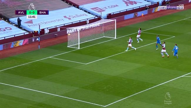 هدف برايتون الاول في مرمي استون فيلا ويلباك