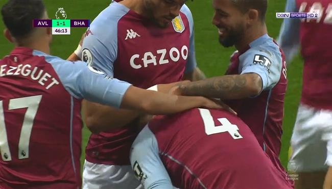 هدف تعادل استون فيلا مع برايتون في الدوري الانجليزي
