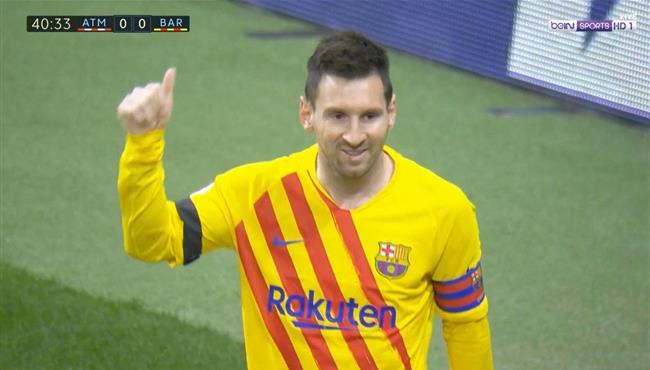 تصدي اوبلاك يحرم ميسي من تسجيل هدف برشلونة الاول في مرمي اتلتيكو مدريد