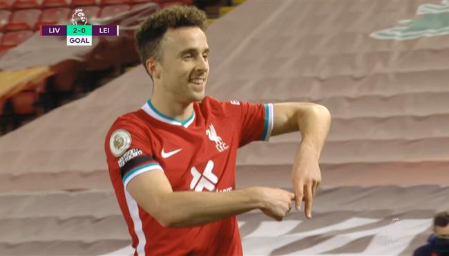 هدف ليفربول الثاني في مرمي ليستر سيتي ديوجو جوتا