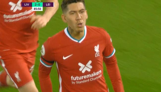 هدف ليفربول الثالث في مرمي ليستر سيتي فيرمينو ورد فعل يورجن كلوب