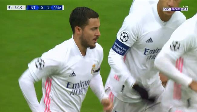 هدف ريال مدريد الاول في مرمي انتر ميلان هازارد