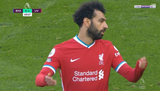 رد فعل غاضب من محمد صلاح بعد تبديلة بـ ماني في مباراة ليفربول وبرايتون