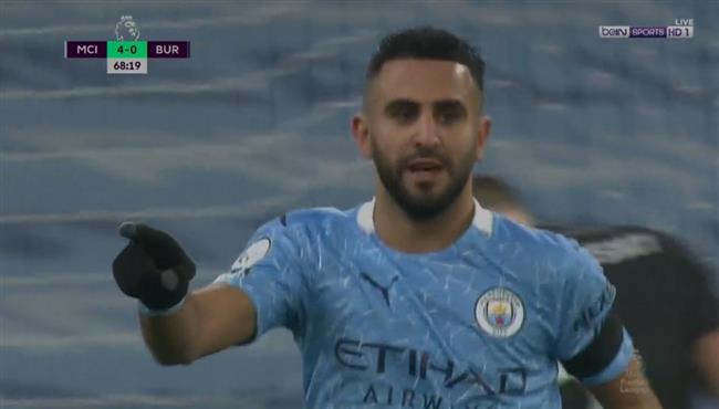 هاتريك رياض محرز امام بيرنلي في الدوري الانجليزي