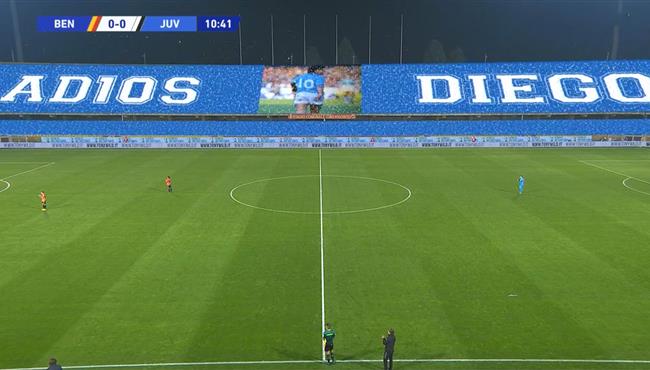 توقف مباراة يوفنتوس وبنيفنتو في الدقيقه 10 تحيه لمارادونا