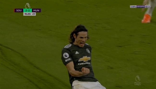 هدف كافاني الثاني القاتل في مرمي ساوثهامبتون بالدوري الانجليزي
