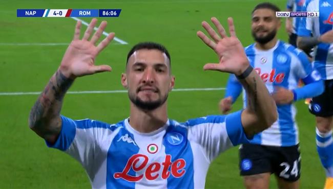 هدف نابولي الرابع الرائع في مرمي روما بوليتانو