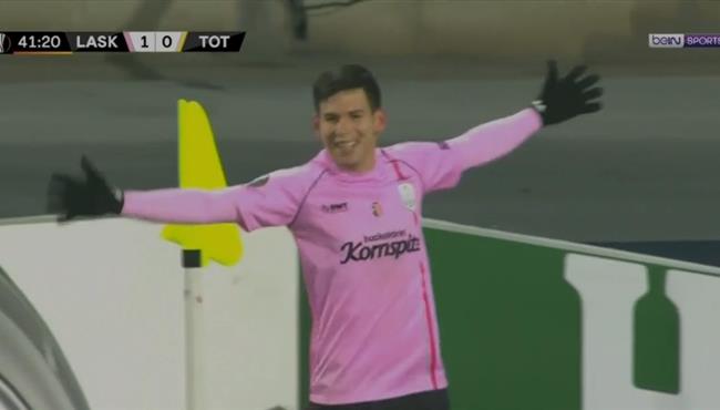 هدف صاروخي رائع في مباراة توتنهام ولاسط لينز بالدوري الاوروبي