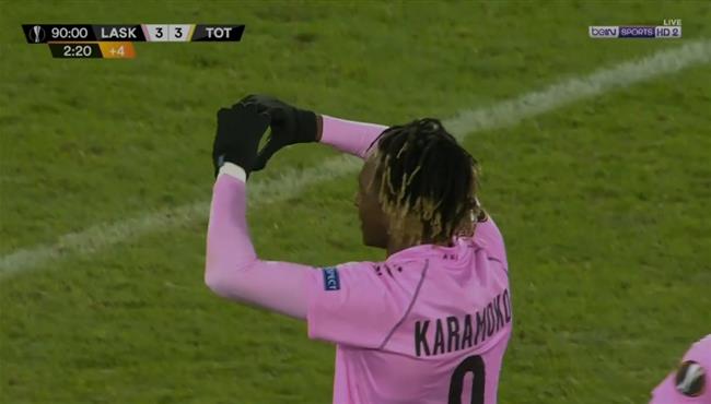 هدف تعادل لاسك لينز الرائع مع توتنهام في الوقت القاتل الدوري الاوروبي