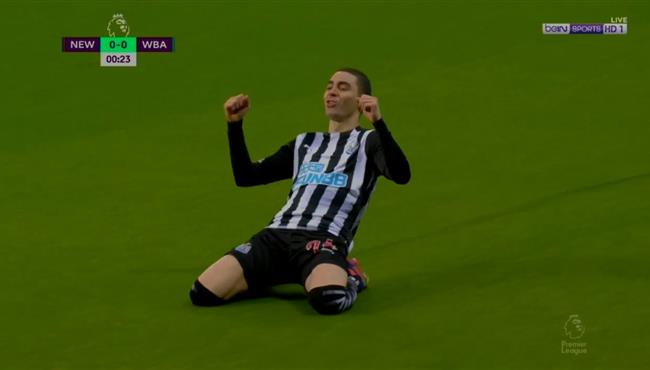 هدف ميجيل ألميرون في مرمي وست بروميتش بعد 19 ثانية فقط