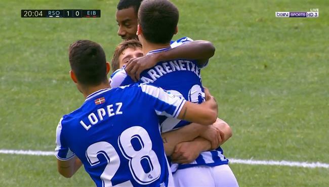 اهداف مباراة ريال سوسيداد وايبار 1 1 الدوري الاسباني