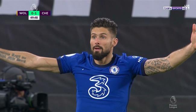هدف اوليفيه جيرو الرائع في مرمي ولفرهامبتون بالدوري الانجليزي