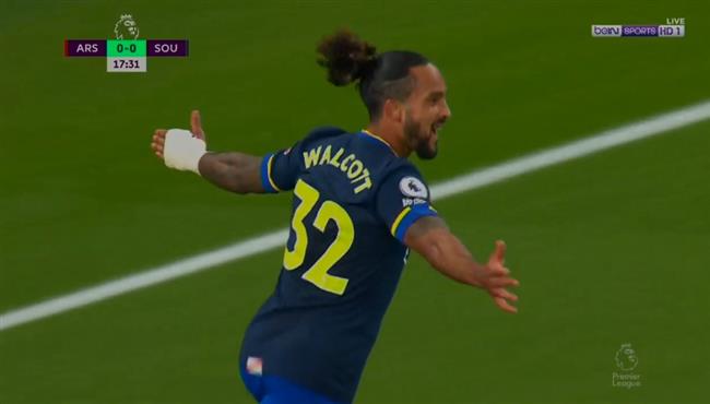 هدف ساوثهامبتون الاول في مرمي ارسنال والكوت