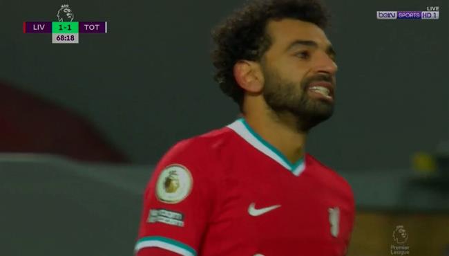 محمد صلاح يهدر فرصة هدف فى مباراة ليفربول وتوتنهام