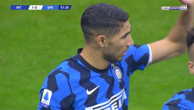 هدف اشرف حكيمي في مرمي سبيزيا بالدوري الايطالي