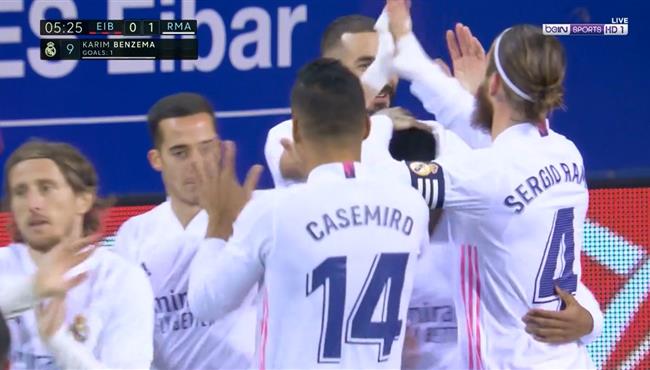اهداف مباراة ريال مدريد وايبار 3 1 الدوري الاسباني