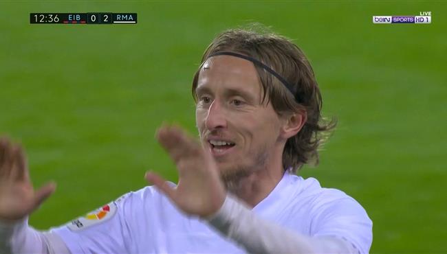 هدف مودريتش في مرمي ايبار بعد مراوغة رائعة من بنزيما للمدافع