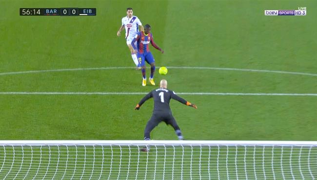 ديمبلي يهدر انفراد امام ايبار في الدوري الاسباني