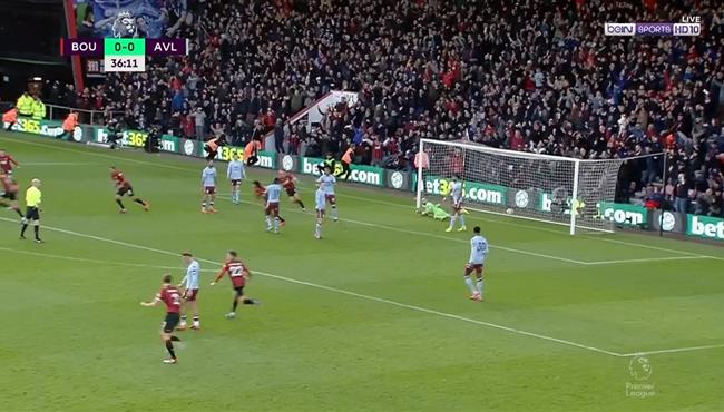 اهداف مباراة استون فيلا وبورنموث 1 2 الدوري الانجليزي