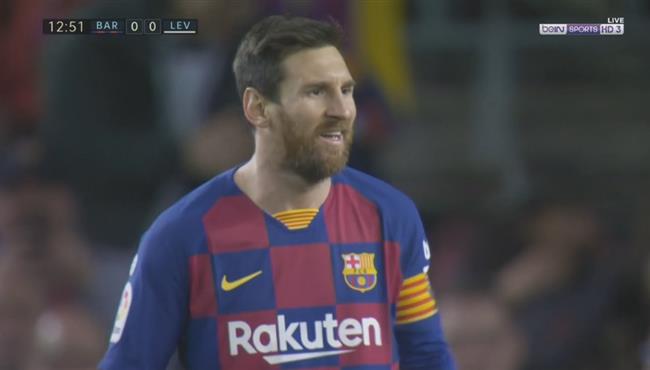 ميسي كاد ان يسجل هدف اول لبرشلونة امام ليفانتي