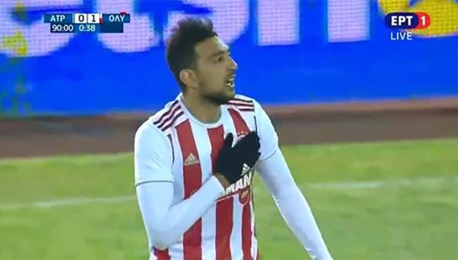 احمد حسن كوكا يسجل هدف فوز اولمبياكوس القاتل علي اتروميتوس بالدوري اليوناني