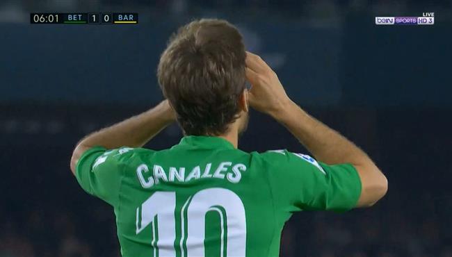 هدف ريال بيتيس الاول في مرمي برشلونة بتعليق رؤوف خليف