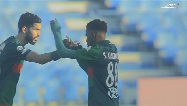 هدف الاتفاق الاول في مرمي الحزم واسيست بالكعب من وليد ازارو