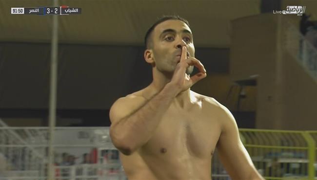 هدف عبد الرزاق حمد الله الثالث فى مرمي الشباب بالدوري السعودي
