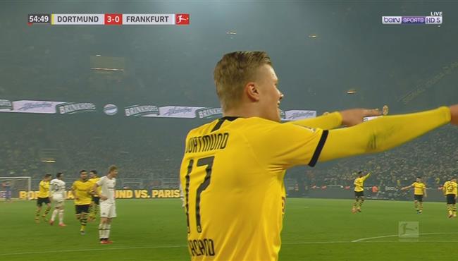 هدف هالاند في مرمي فرانكفورت بالدوري الالماني