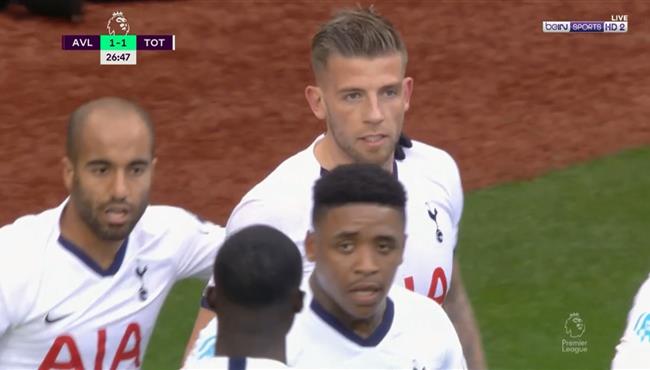 هدف توتنهام الاول في مرمي استون فيلا الديرفيريلد