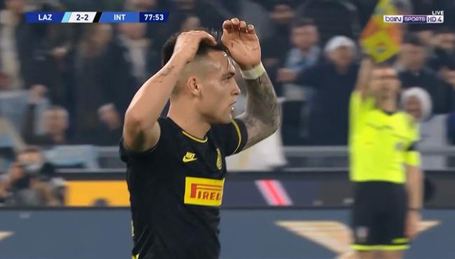 هدف انتر ميلان الملغي في مرمي لاتسيو بالدوري الايطالي