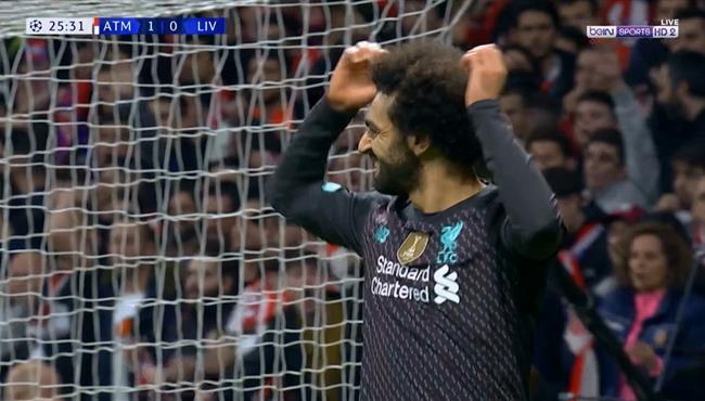 هدف محمد صلاح الملغي في مرمي اتلتيكو مدريد