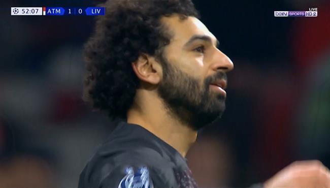 محمد صلاح كاد ان يسجل هدف ليفربول الاول في مرمي اتلتيكو مدريد