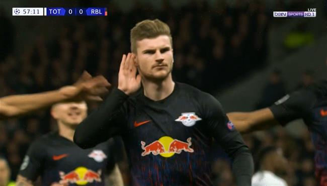 هدف لايبزج الاول في مرمي توتنهام تيمو فيرنر