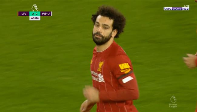 هدف محمد صلاح في مرمي وست هام بالدوري الانجليزي
