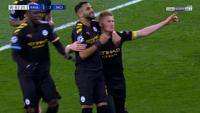 هدف دي بروين في مرمي ريال مدريد بدوري ابطال اوروبا
