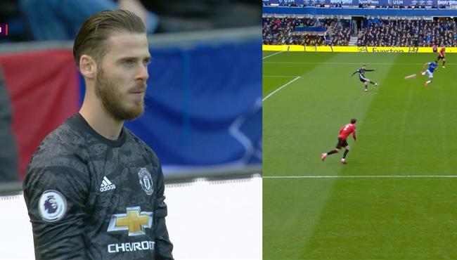 هدف ايفرتون الاول في مرمي مانشستر يونايتد خطا كارثي من دي خيا