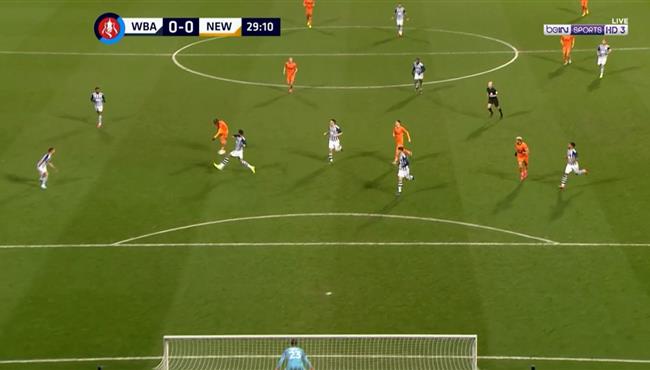 القائم يحرم نيوكاسل من تسجيل هدف عالمي في مرمي وست بروميتش