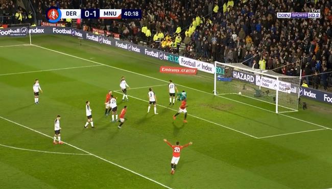 هدف مانشستر يونايتد الثاني في مرمي ديربي كاونتي اوديون ايجالو
