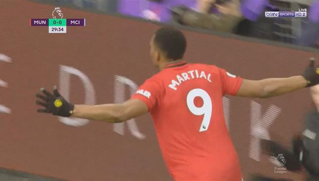 هدف مارسيال الرائع في مرمي مانشستر سيتي بالدوري الانجليزي