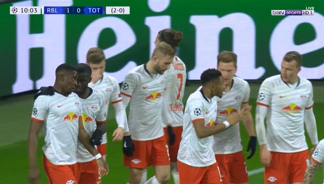 هدف لايبزج الاول في مرمي توتنهام سابيتزر