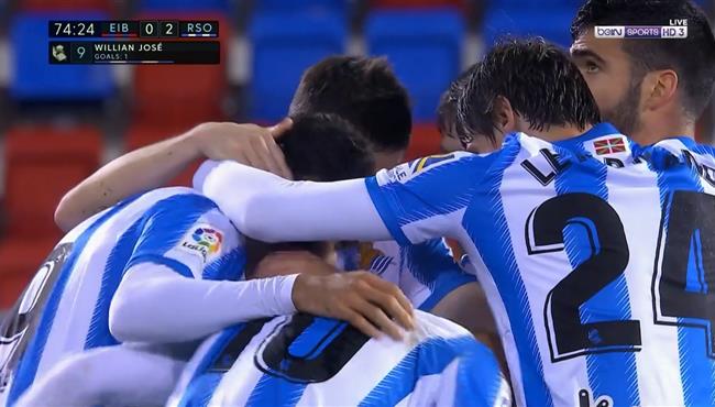 اهداف مباراة ريال سوسيداد وايبار 2 1 الدوري الاسباني
