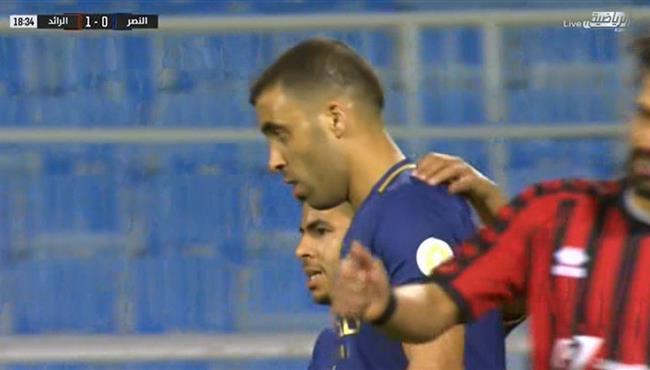 هدف تعادل النصر مع الرائد عبد الرازق حمد الله