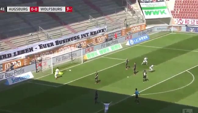 اهداف مباراة فولفسبورج واوجسبورج 2 1 الدوري الالماني