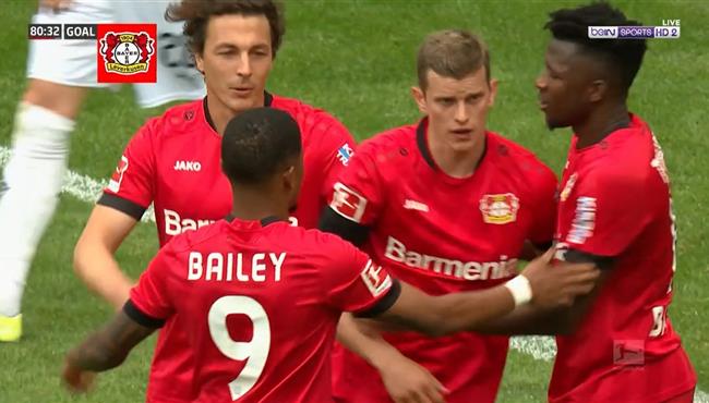 هدف باير ليفركوزن الثالث في مرمي مونشنجلادباخ 3 1 الدوري الالماني